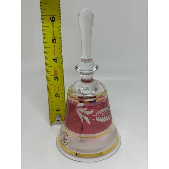 VTG Hungarian Crystal Bell Handcrafted Ajka Cherry Cut Glass Collectible 3"x6.5" - Picture 8 of 9